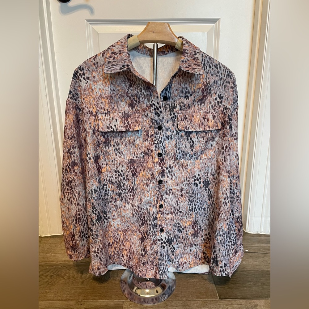 Satin button down shirt